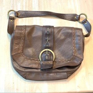Maxx New York Brown Leather Shoulderbag